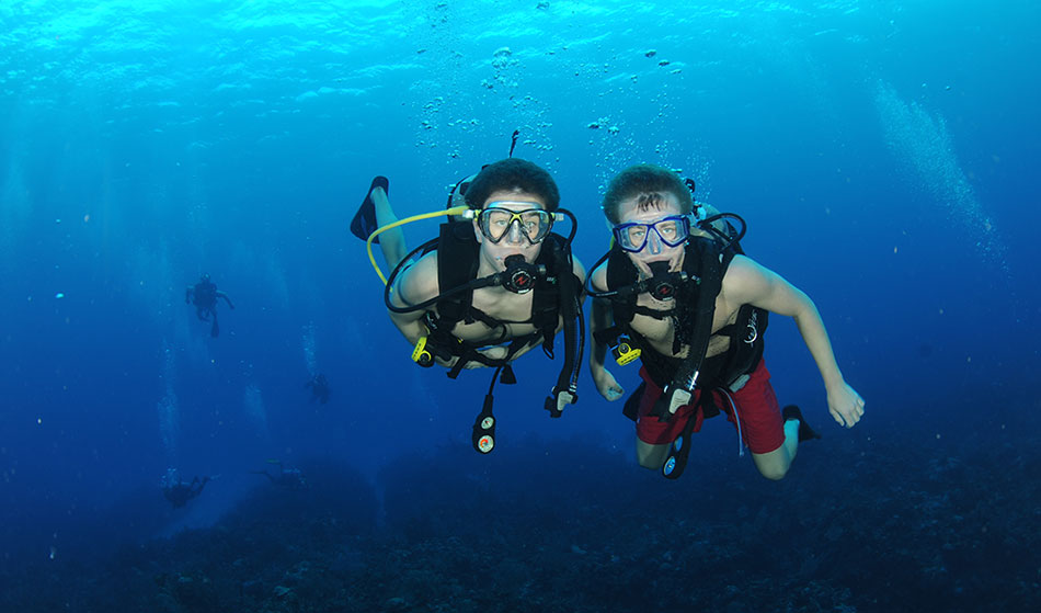 Sam & Anthony diving in the Cayman’s